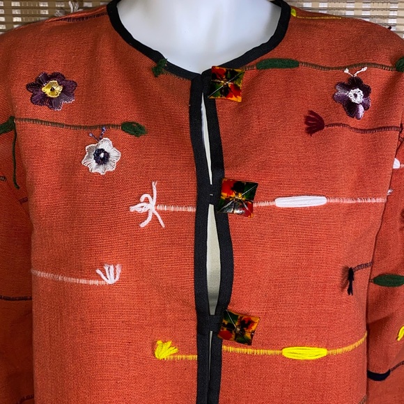🔷Allure Vintage Unique Embroidered Woven Artsy Jacket 
Size Medium - Picture 3 of 7